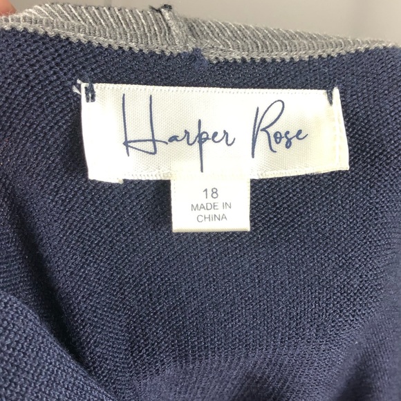 NWT Harper Rose sz 18 blue gray knit dress cardig. - Picture 8 of 10